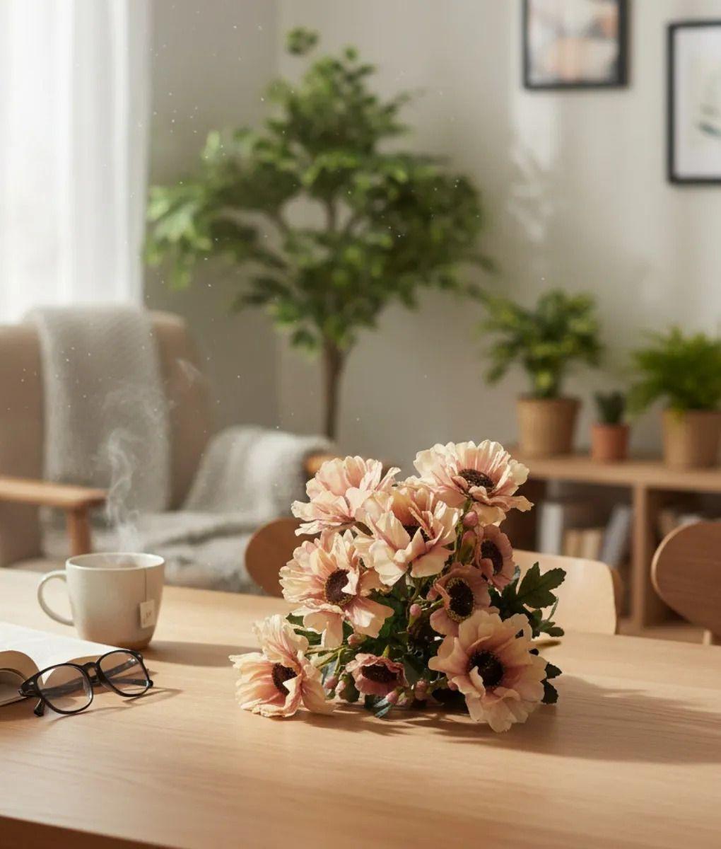 Set 2 Ramo Decorativo Flores Artificiales Belleza Adorno Jhn-7