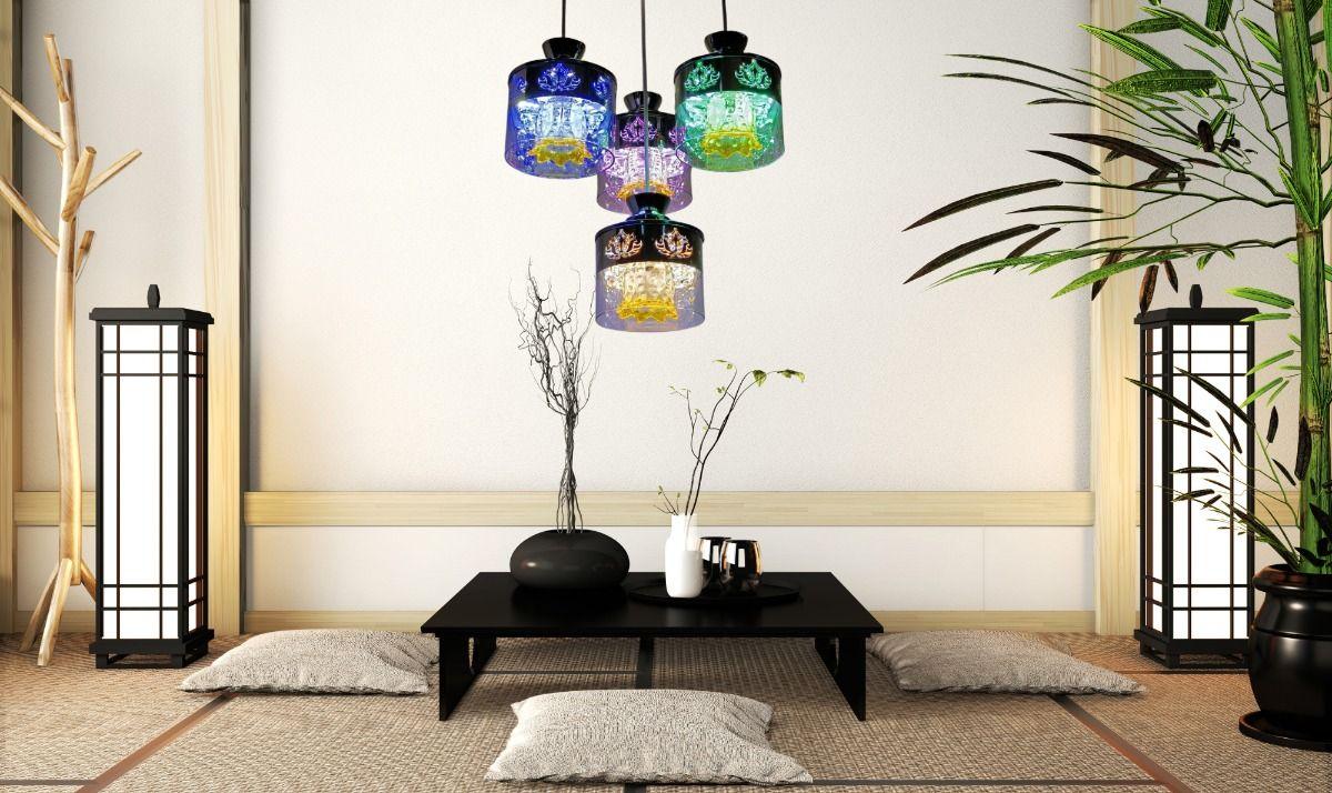 Lampara Colgante Vidrio 4 Luces Moderna Hogar Lau-9