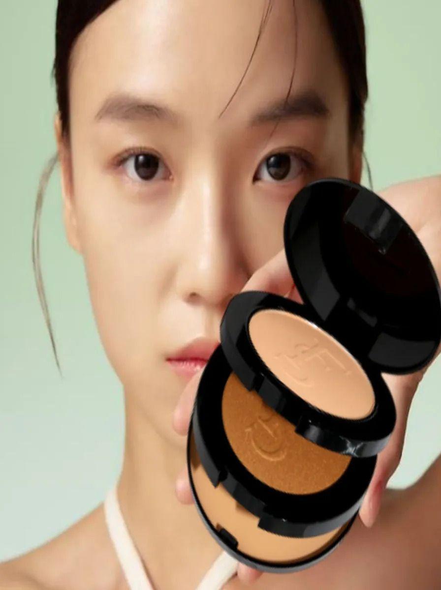 Pack 2 Polvos Compacto Base e Iluminador 3en1 Maquillaje Lau-4