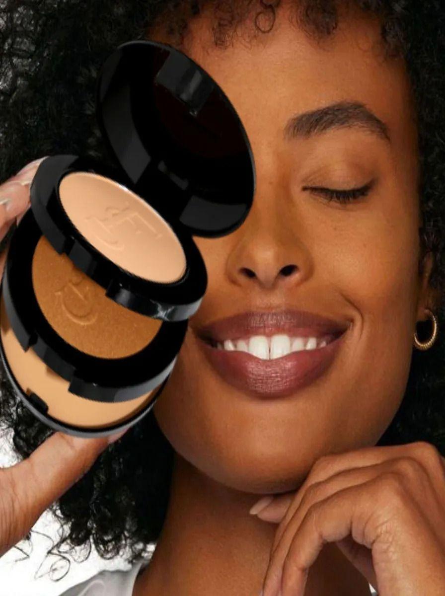 Pack 2 Polvos Compacto Base e Iluminador 3en1 Maquillaje Lau-6