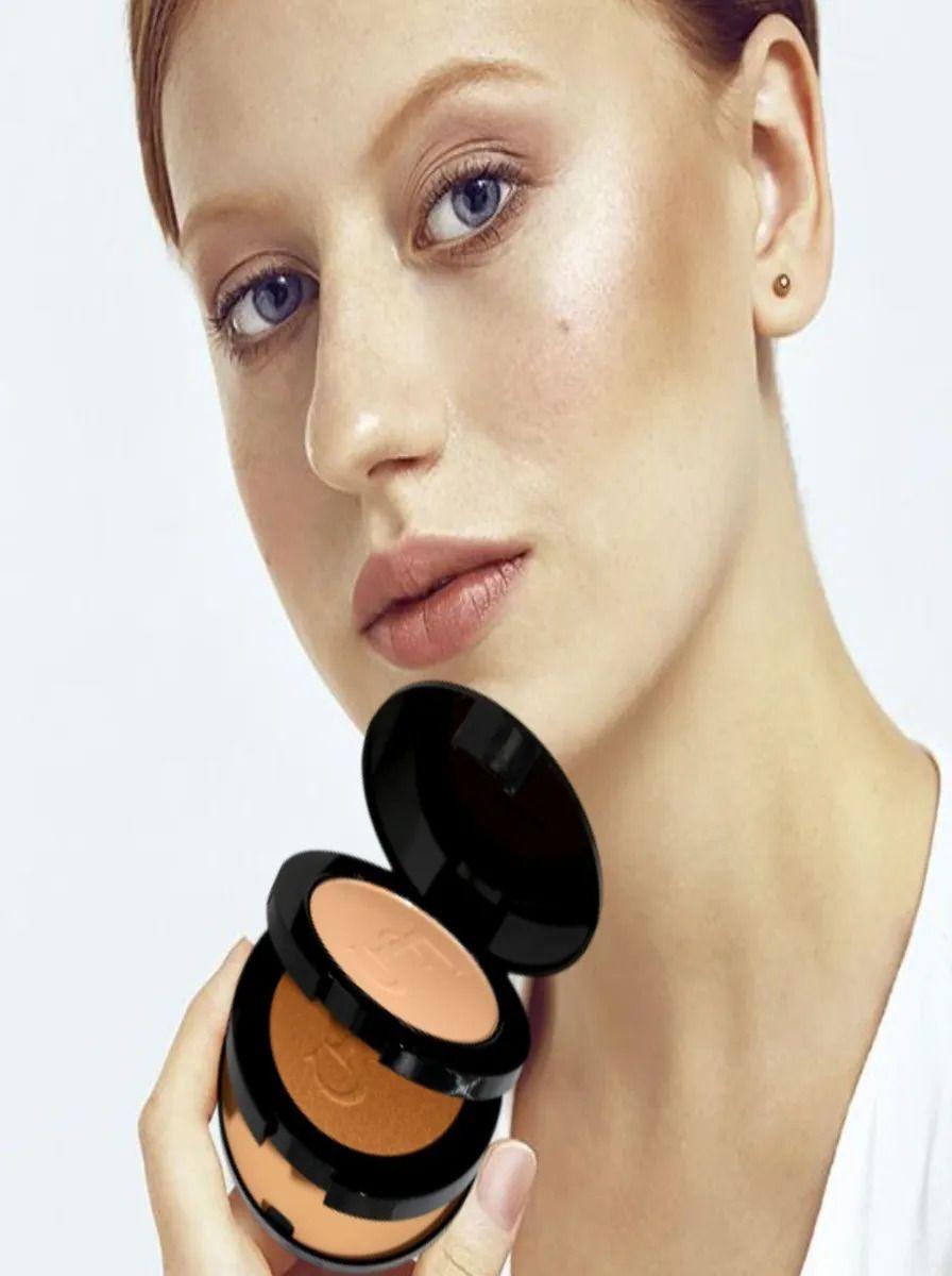 Pack 2 Polvos Compacto Base e Iluminador 3en1 Maquillaje Lau-8