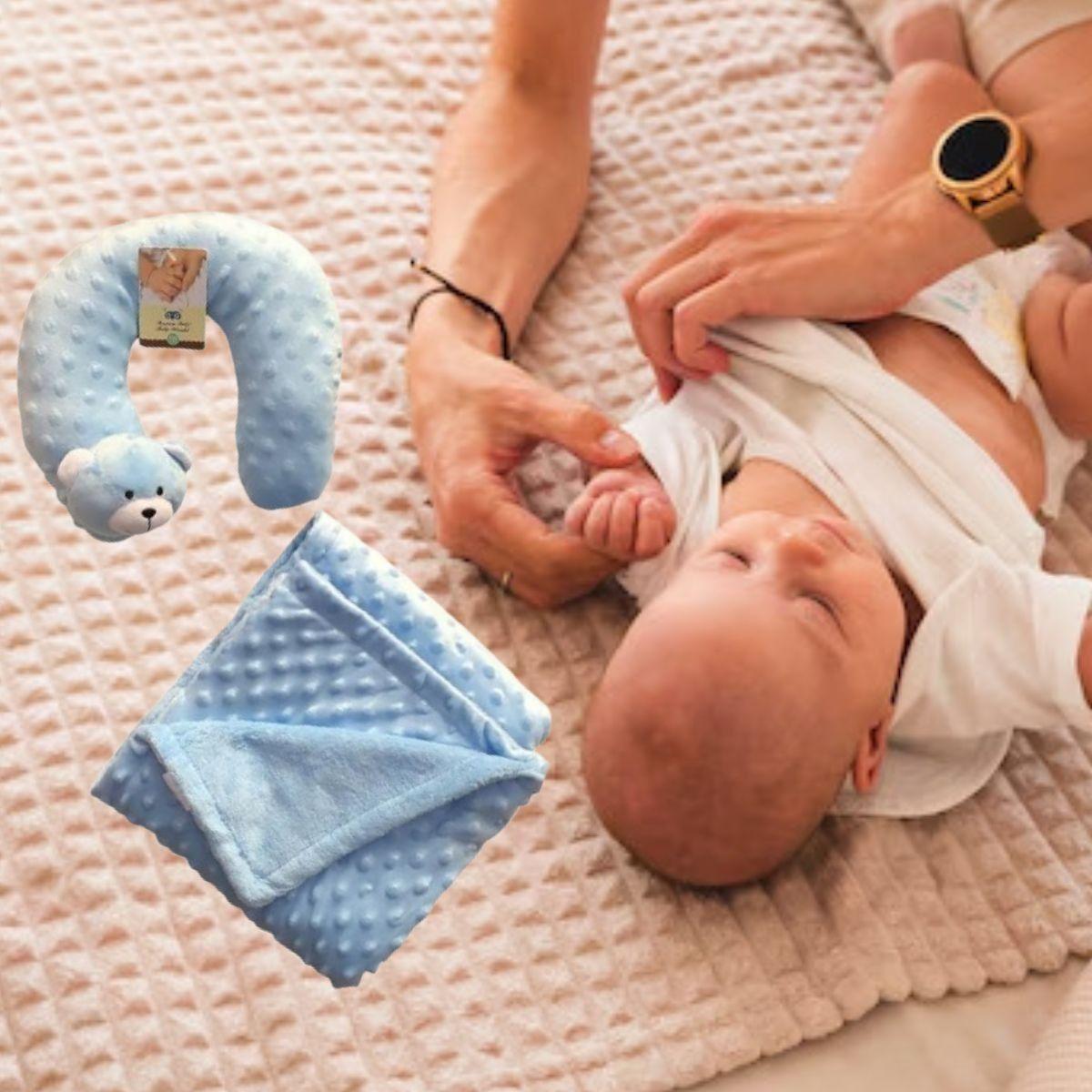 SET DE MANTA DE APEGO DOBLE+ ALMOHADA PELUCHE BEBE LAU -6