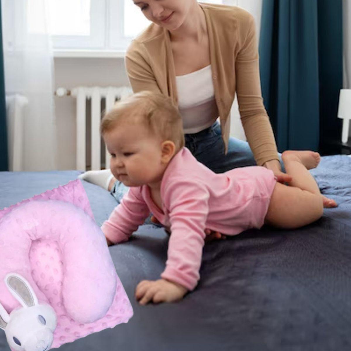 SET DE MANTA DE APEGO DOBLE+ ALMOHADA PELUCHE BEBE LAU -7