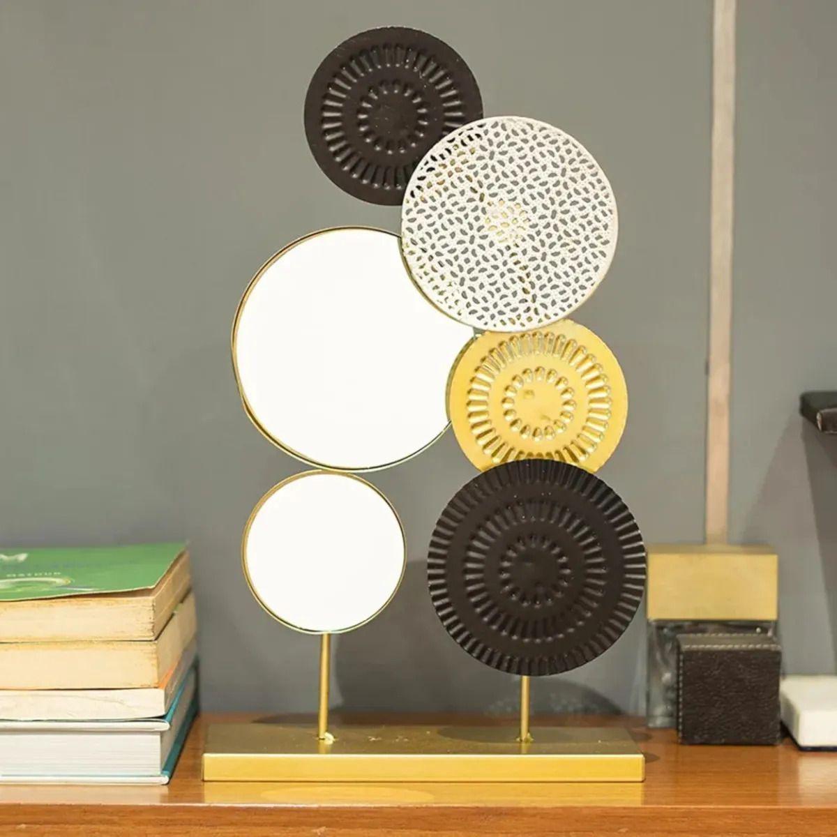 Estatua Figura Decorativa Adorno Discos Texturizados Jhn-8