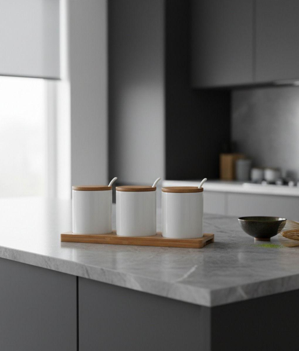 Set 3 Frascos Almacenamiento Minimalista Funcional Jhn-8