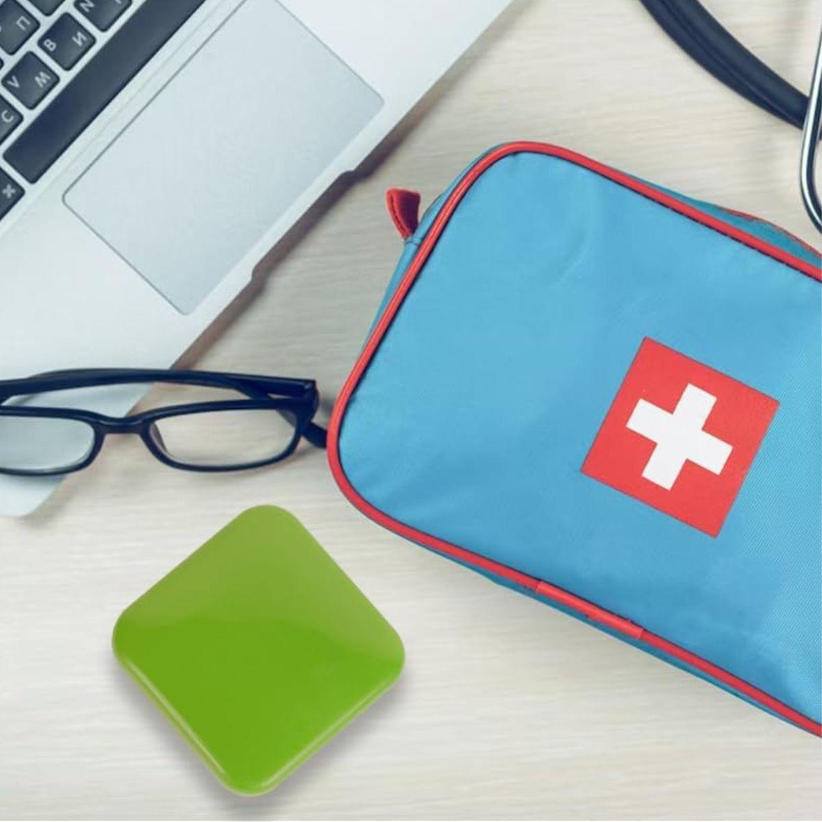 SET 6 PASTILLEROS MINI 2 COMPARTIMIENTO VERDE PORTATIL LAU-4