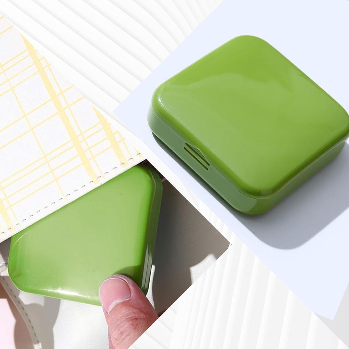 SET 6 PASTILLEROS MINI 2 COMPARTIMIENTO VERDE PORTATIL LAU-6