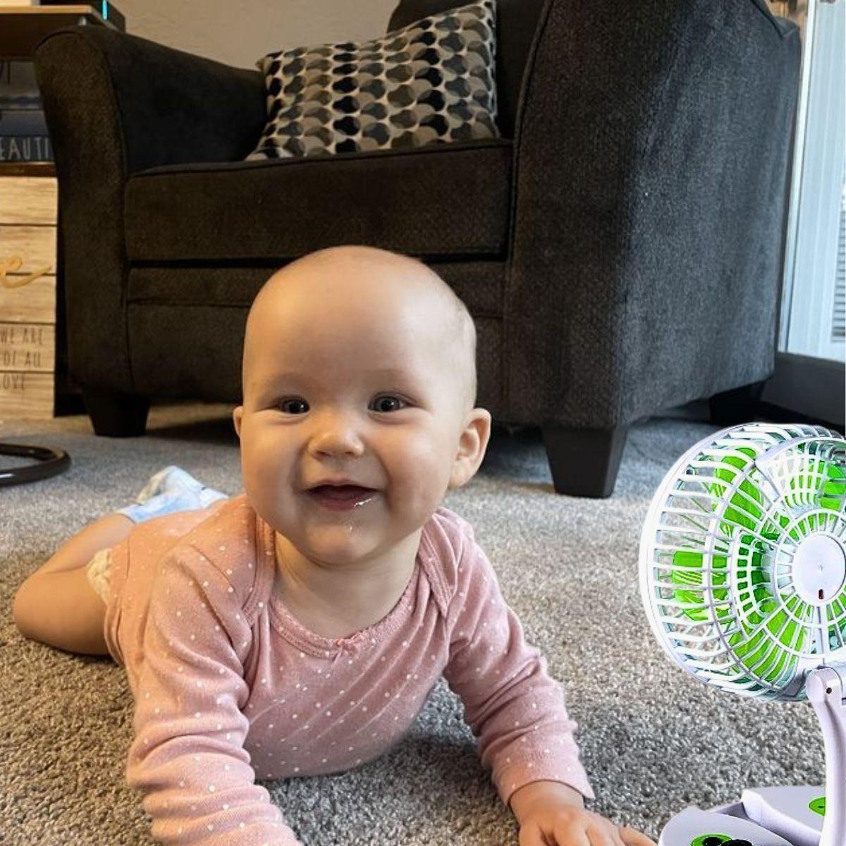 Ventilador Mesa USB Portátil Plegable Luces LED Hogar Lau-4