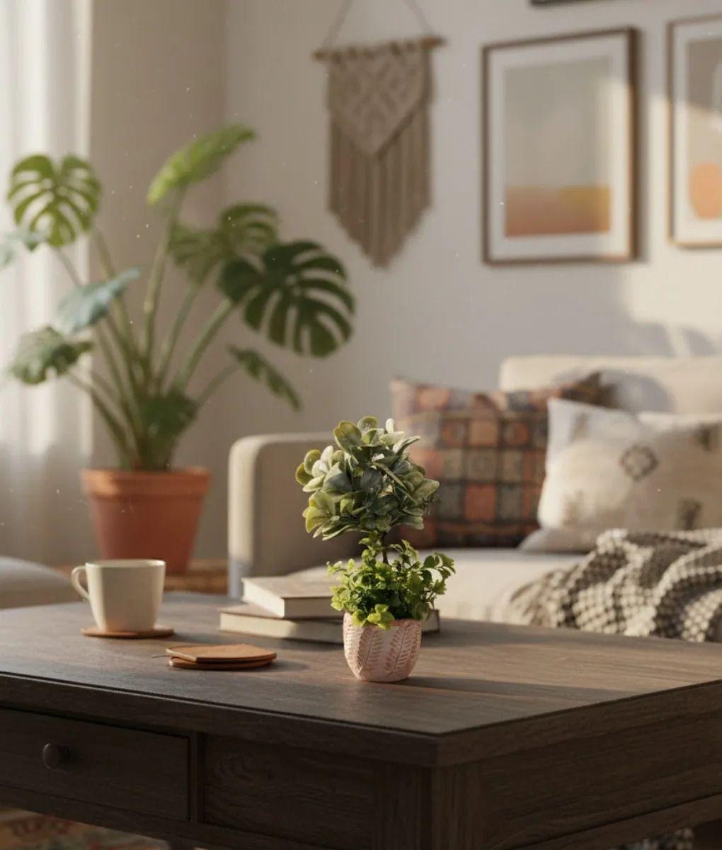 Planta Decorativa Artificial Estilo Boj Suculenta Adorno Jhn-4