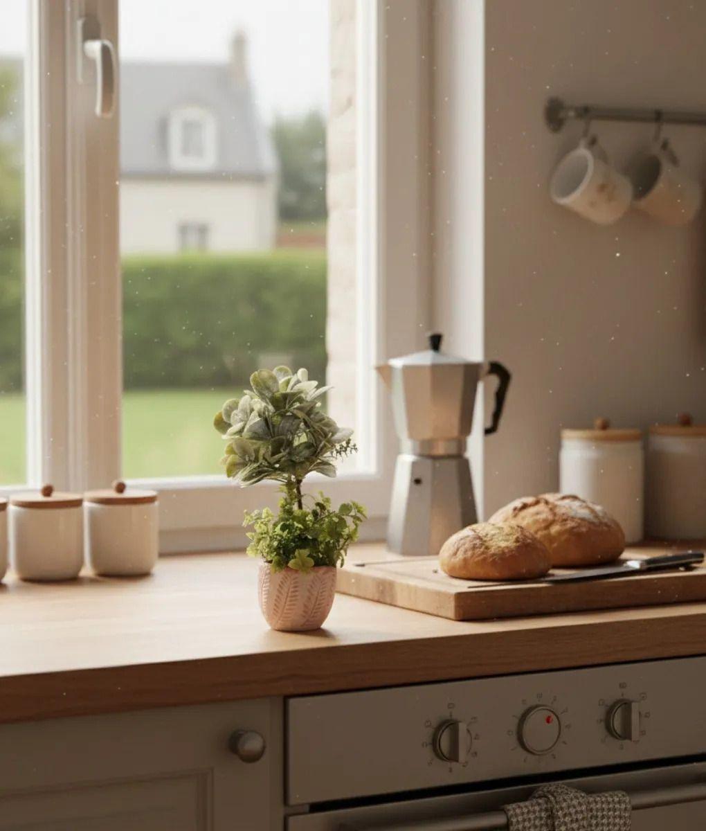 Planta Decorativa Artificial Estilo Boj Suculenta Adorno Jhn-7