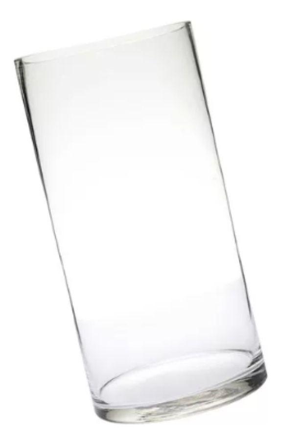 Florero Cilíndrico Vidrio Transparente Plantas Hogar Lau-7