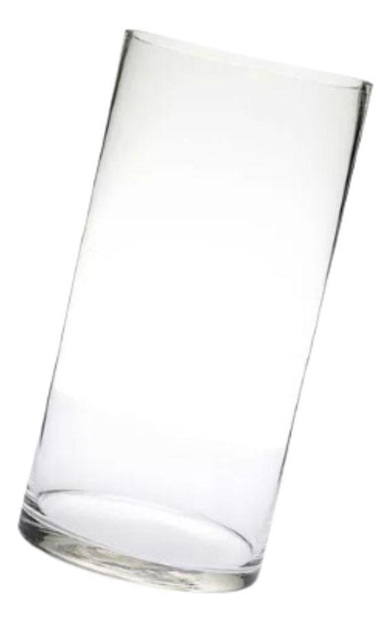 Florero Cilíndrico Vidrio Transparente Plantas Hogar Lau-9