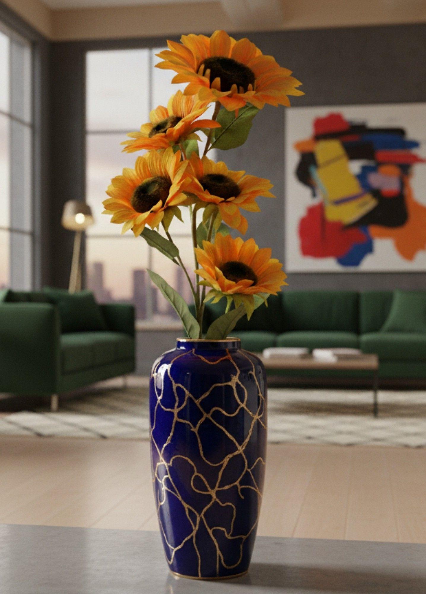 Flores Artificiales Ramo Decorativo Girasoles Adorno Jhn-4