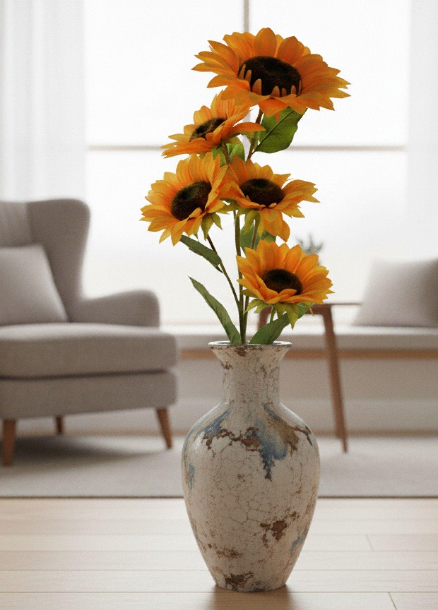 Flores Artificiales Ramo Decorativo Girasoles Adorno Jhn-6