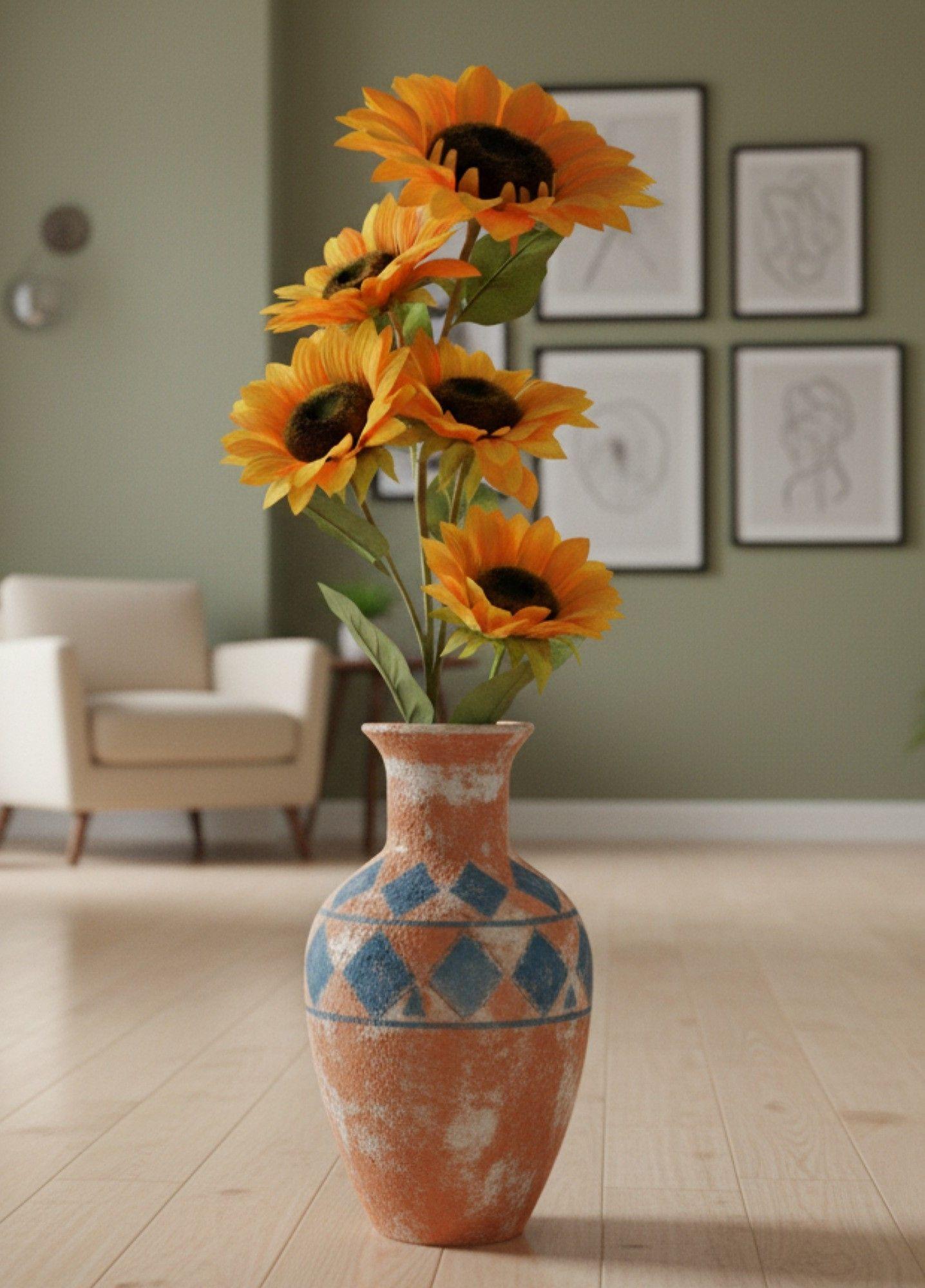 Flores Artificiales Ramo Decorativo Girasoles Adorno Jhn-7