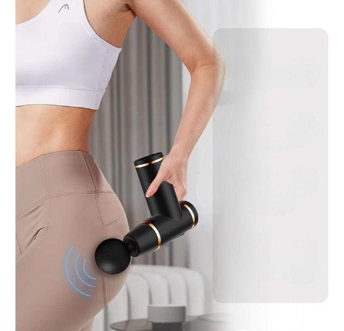 Masajeador Mini Pistola Muscular Portátil 4 Cabezales Lau-3