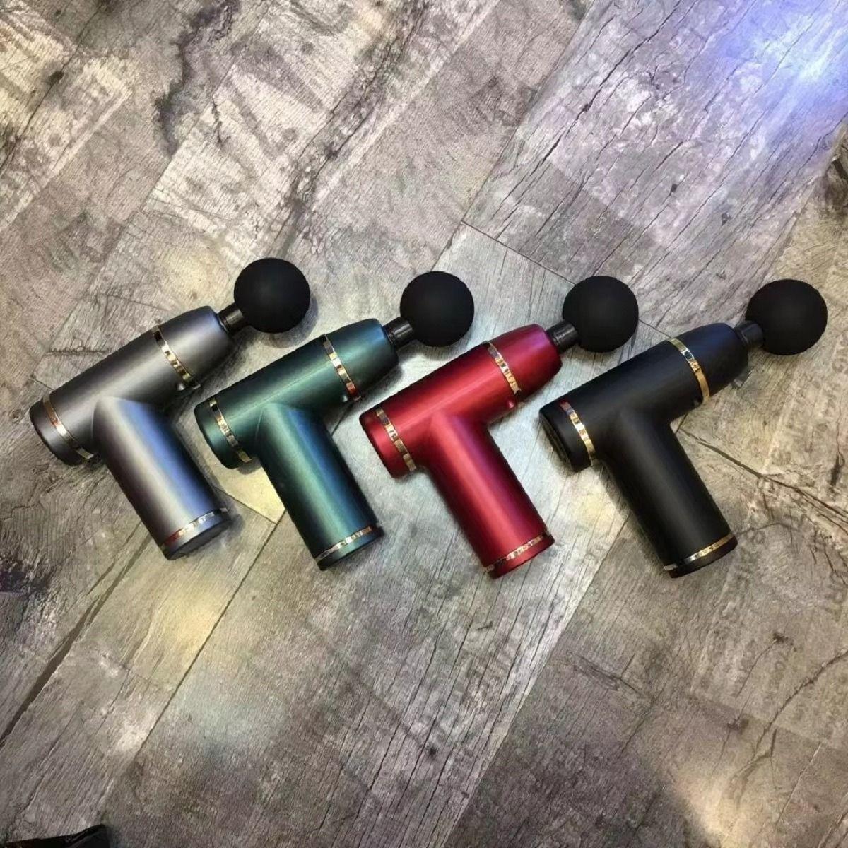 Masajeador Mini Pistola Muscular Portátil 4 Cabezales Lau-9