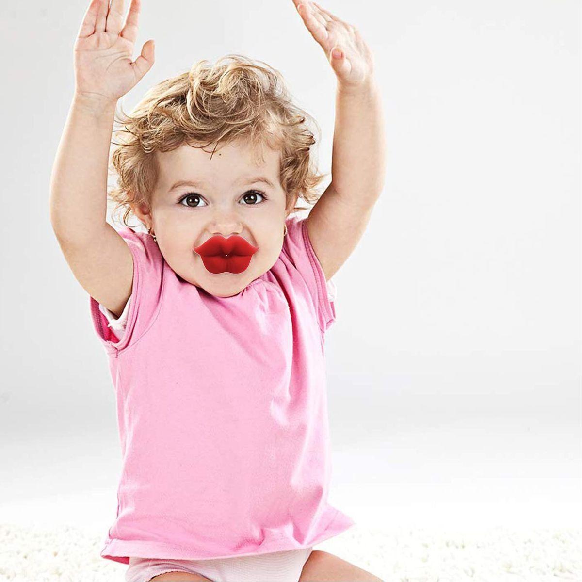 SET 6 CHUPETES FORMA LABIOS 0-18M DIVERTIDOS BEBE LAU-5