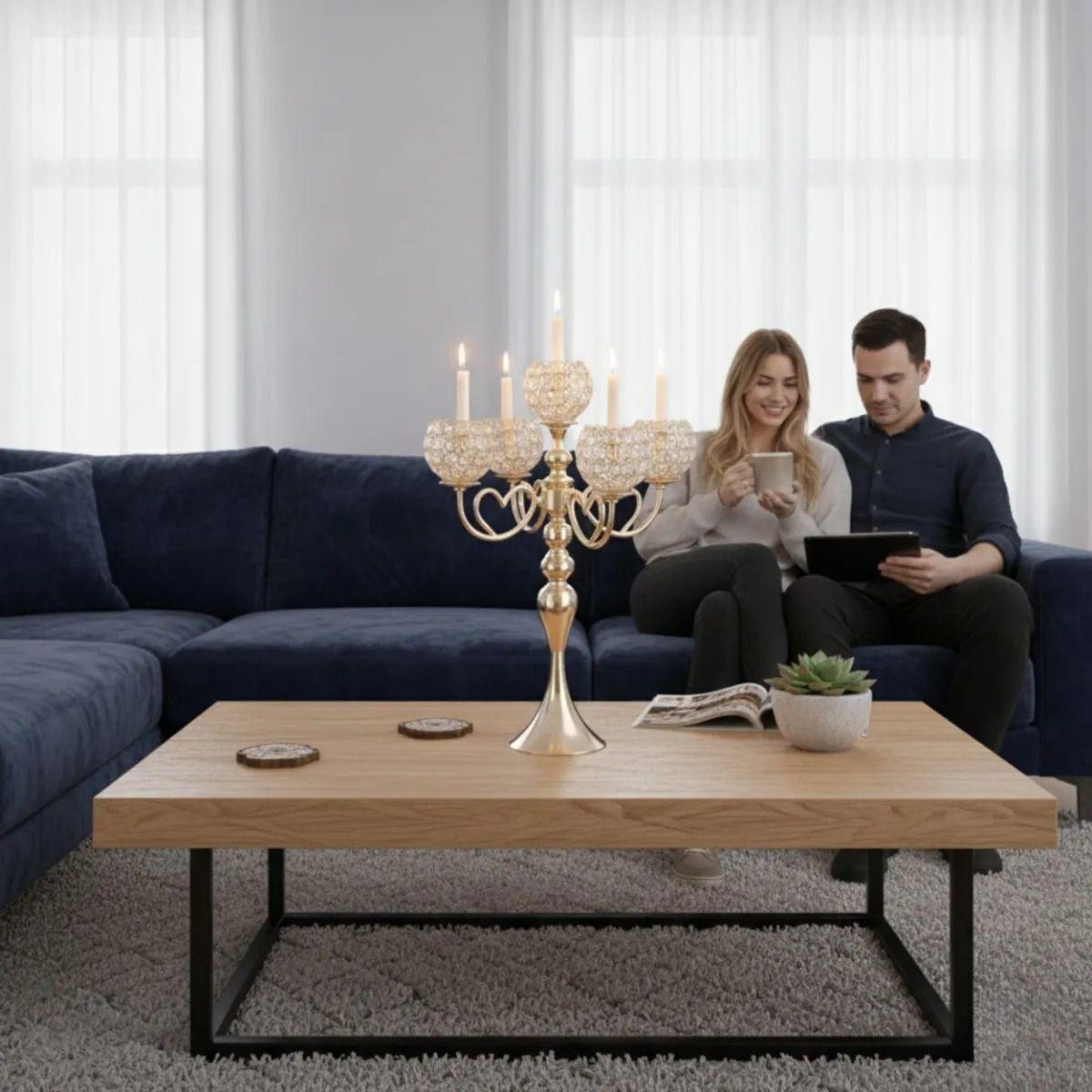 Candelabro Decorativo Gala Detalles Corazón Adorno Jhn-5