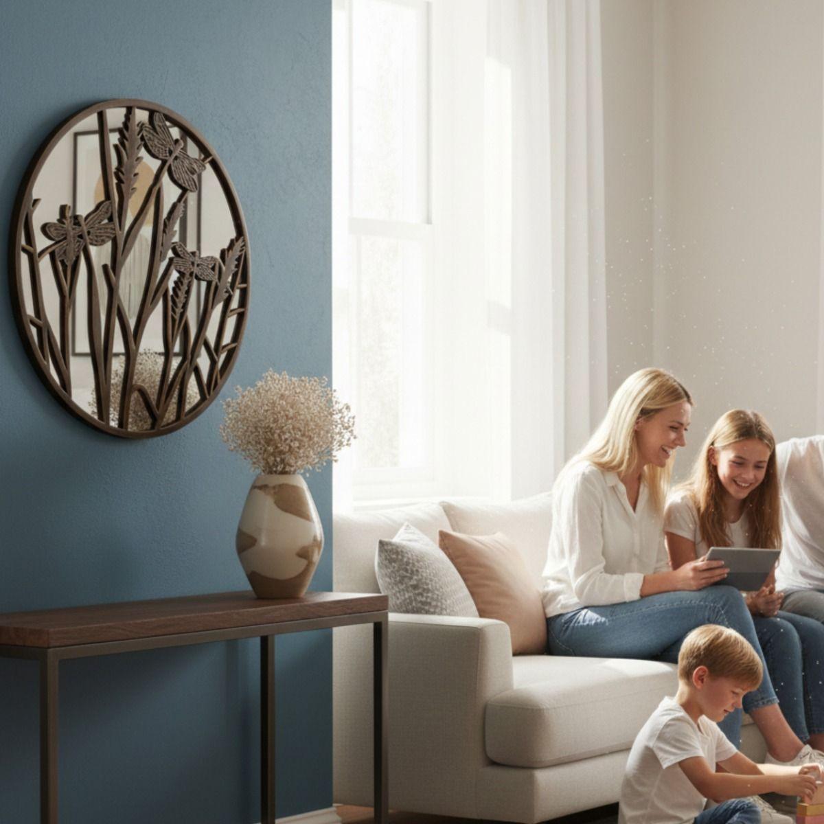 Espejo Pared Decorativo Armonía Natural Relieve Libélula Jhn-2