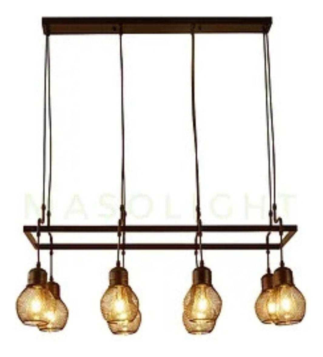 Lampara Colgante Metal 8 Bombillos Vintage Hogar Lau-4