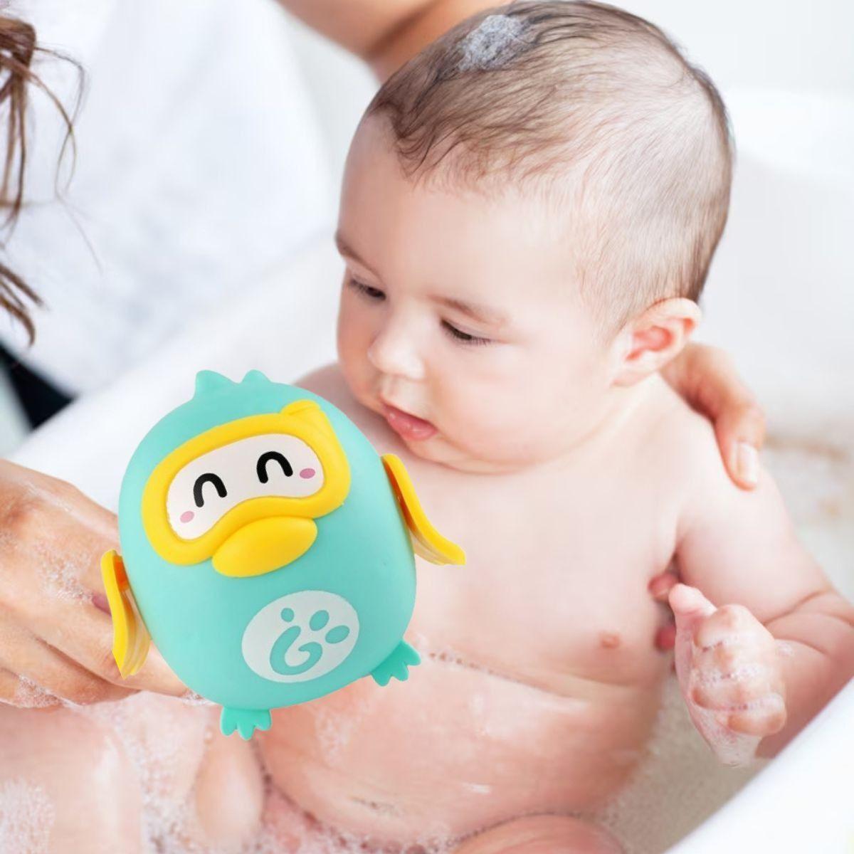 SET 6 JUGUETES DE BAÑO MOVILES CUERDA ANIMALITOS BEBE LAU-9