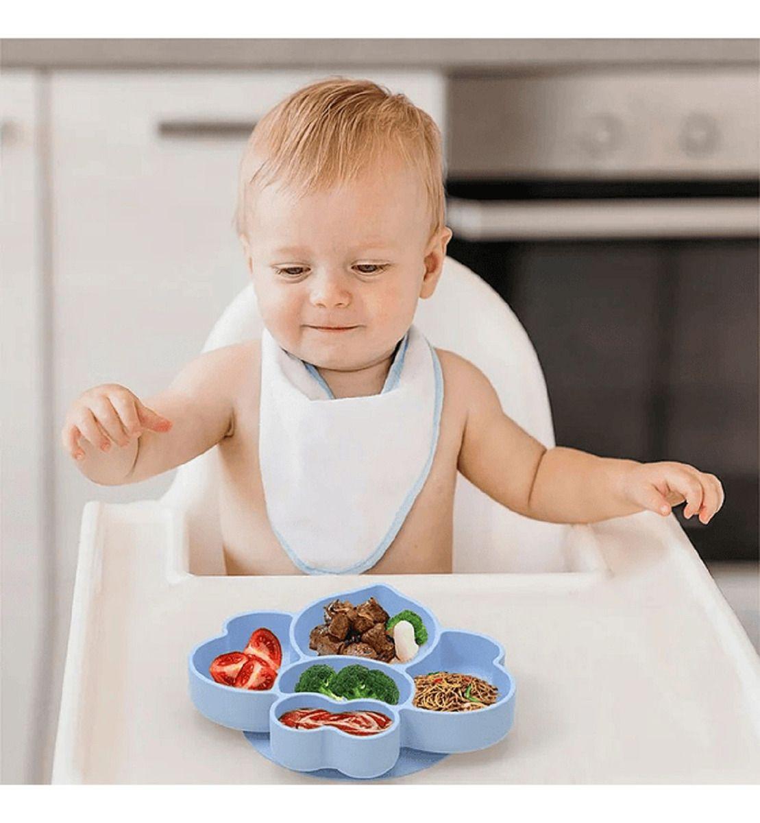 Set 2 Platos Forma Abeja Silicona Niños Antideslizante Lau-8