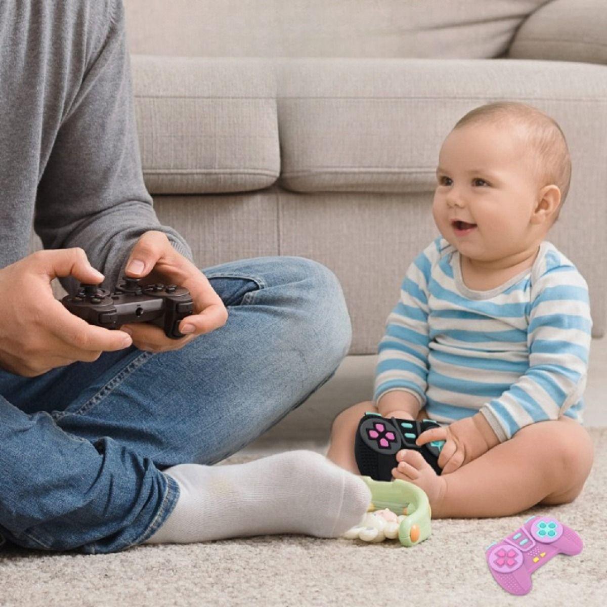 Set 3 Mordedor Silicona Forma Control Joystick Bebes Lau -6