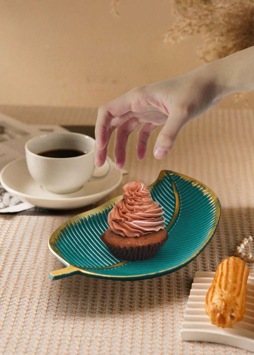Set 3 Plato Base Hoja Tropical Mesa Textura Decorativo Jhn-3