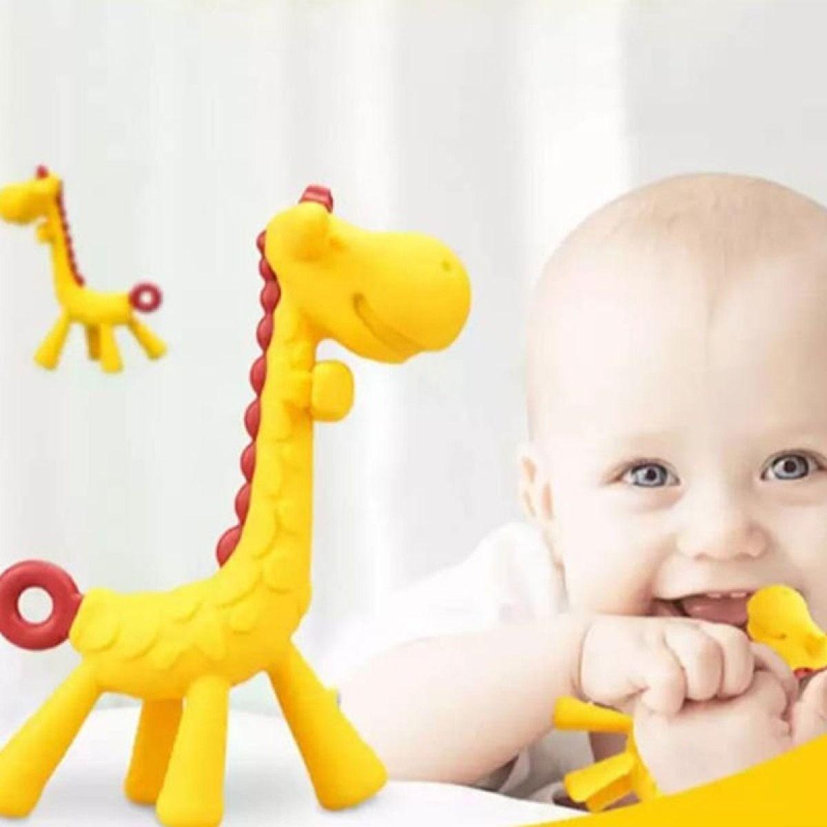 Set 3 Mordedor Silicona Forma Jirafa Rasca Encias Bebes Lau-2
