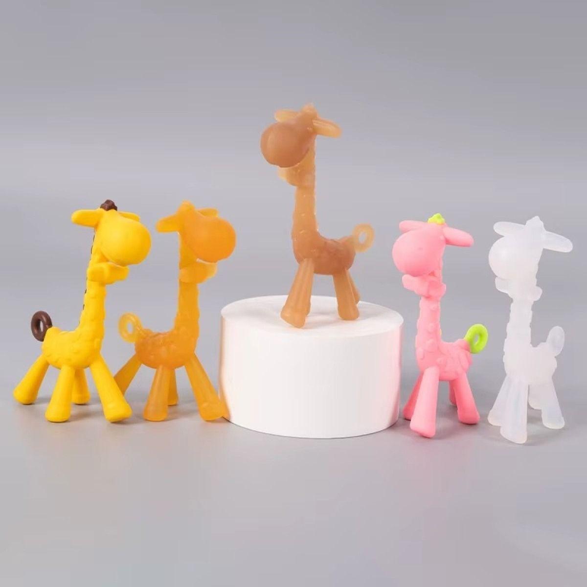Set 3 Mordedor Silicona Forma Jirafa Rasca Encias Bebes Lau-4