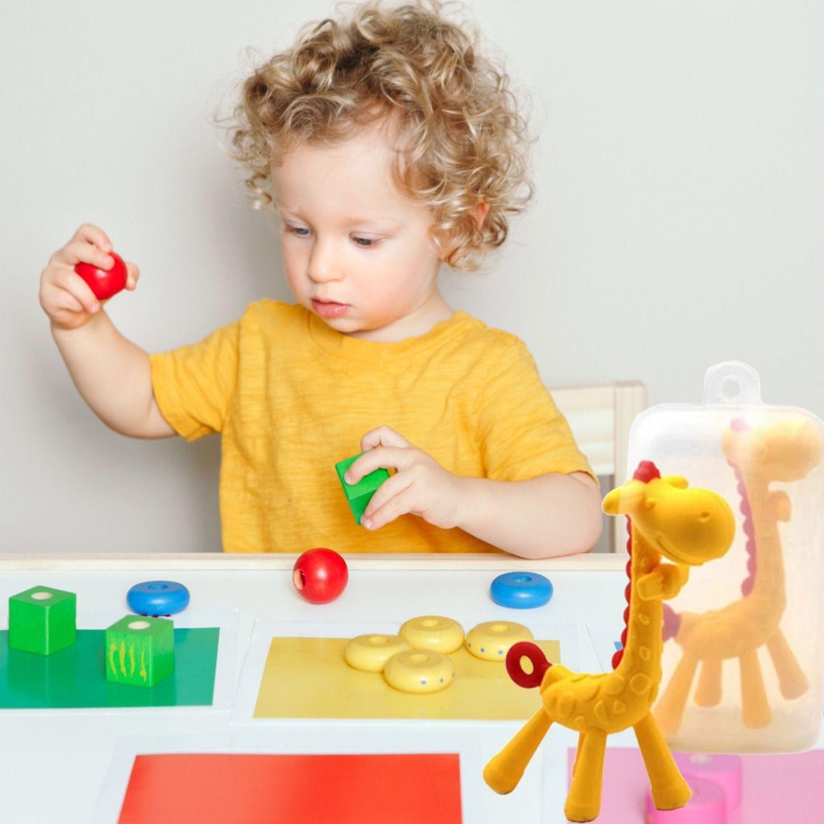 Set 3 Mordedor Silicona Forma Jirafa Rasca Encias Bebes Lau-5