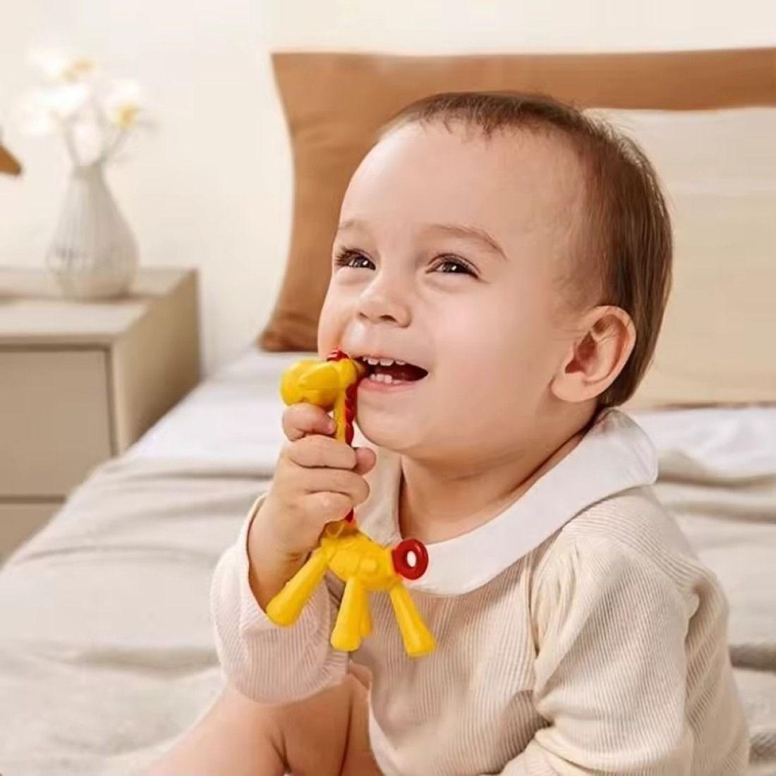 Set 3 Mordedor Silicona Forma Jirafa Rasca Encias Bebes Lau-7