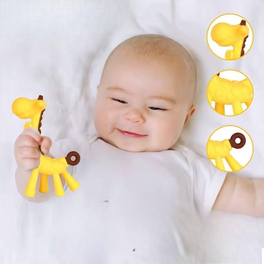 Set 3 Mordedor Silicona Forma Jirafa Rasca Encias Bebes Lau-8