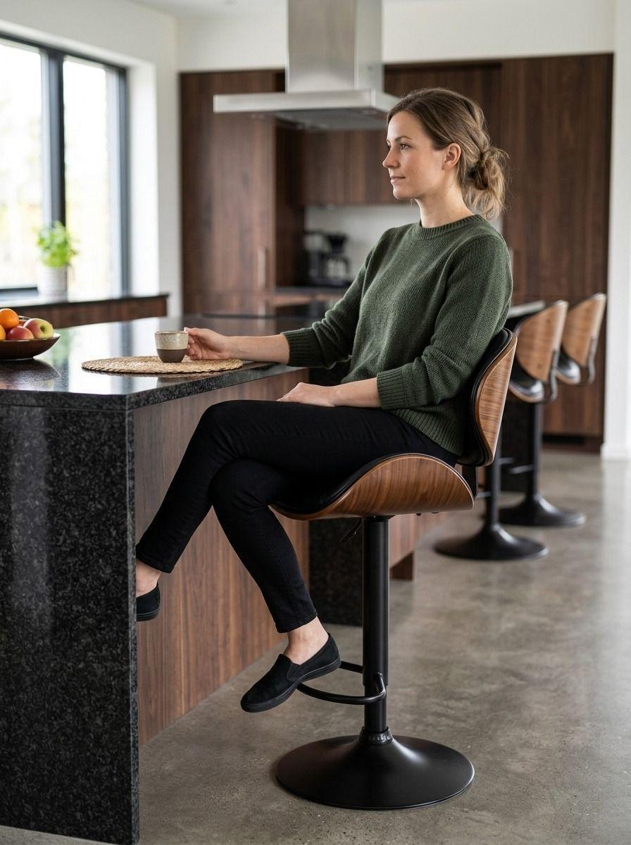 Banco Alto Cocina Ergonómico Confort Elegante Hogar LAU-3
