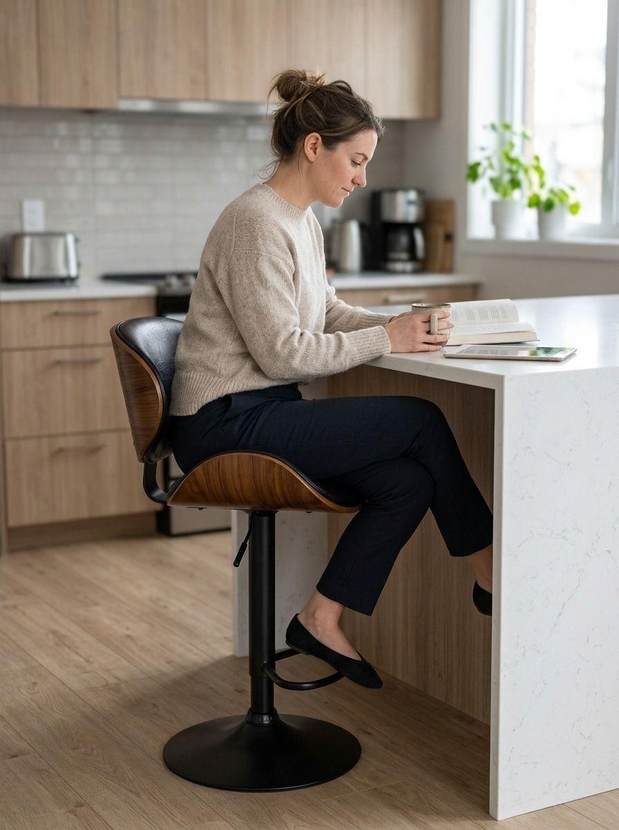 Banco Alto Cocina Ergonómico Confort Elegante Hogar LAU-6