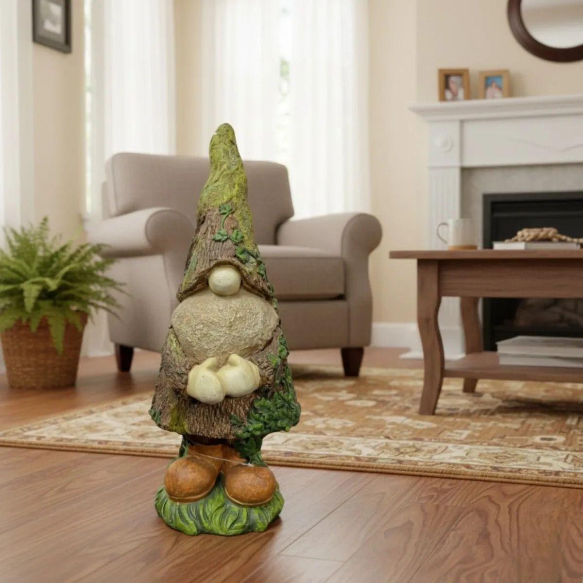 Figura Decorativa Gnomo Jardín Adorno Estilo Tronco Jhn-4