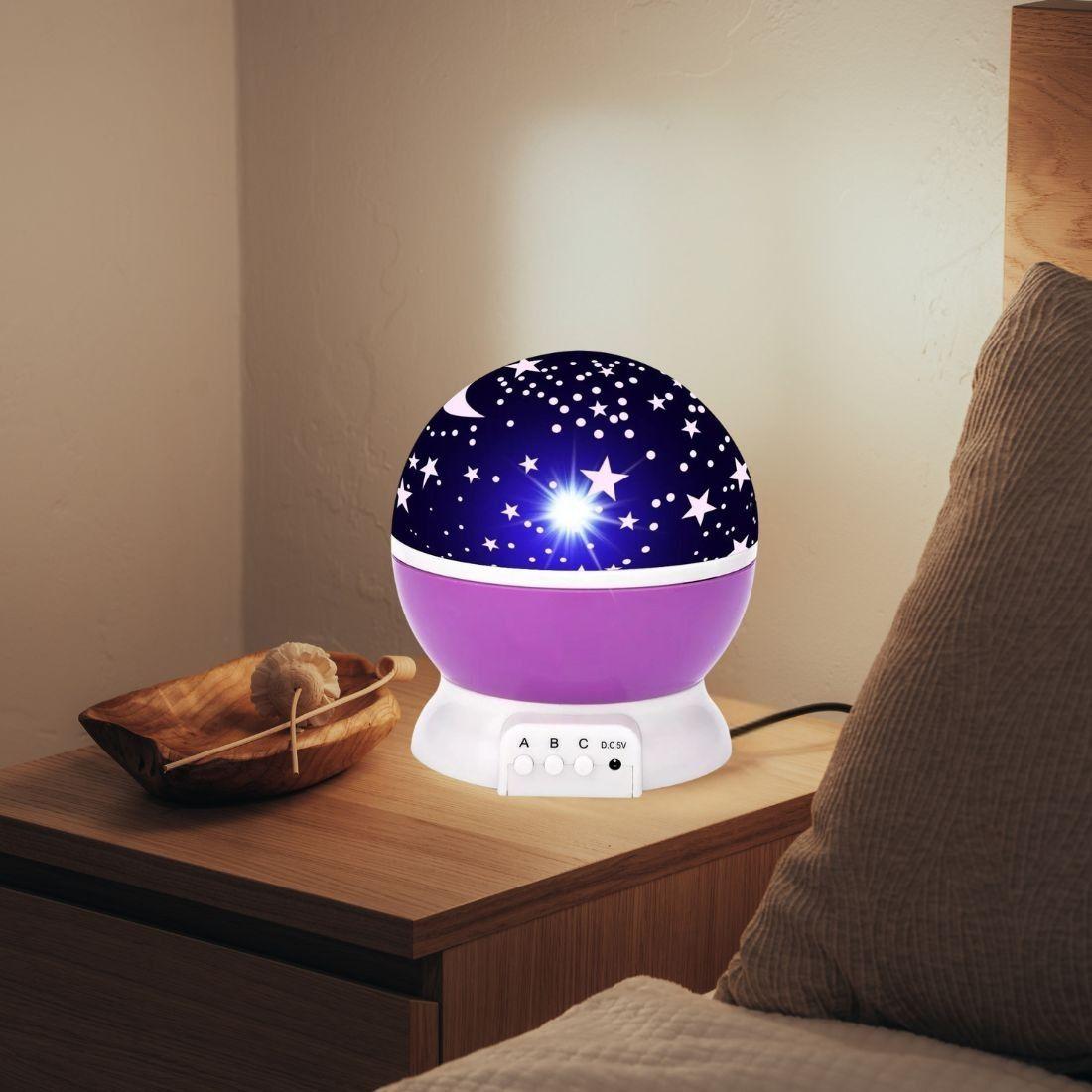 Proyector Rotatoria Cielo Estrellas Noche Alumbra Bebe Lau-3