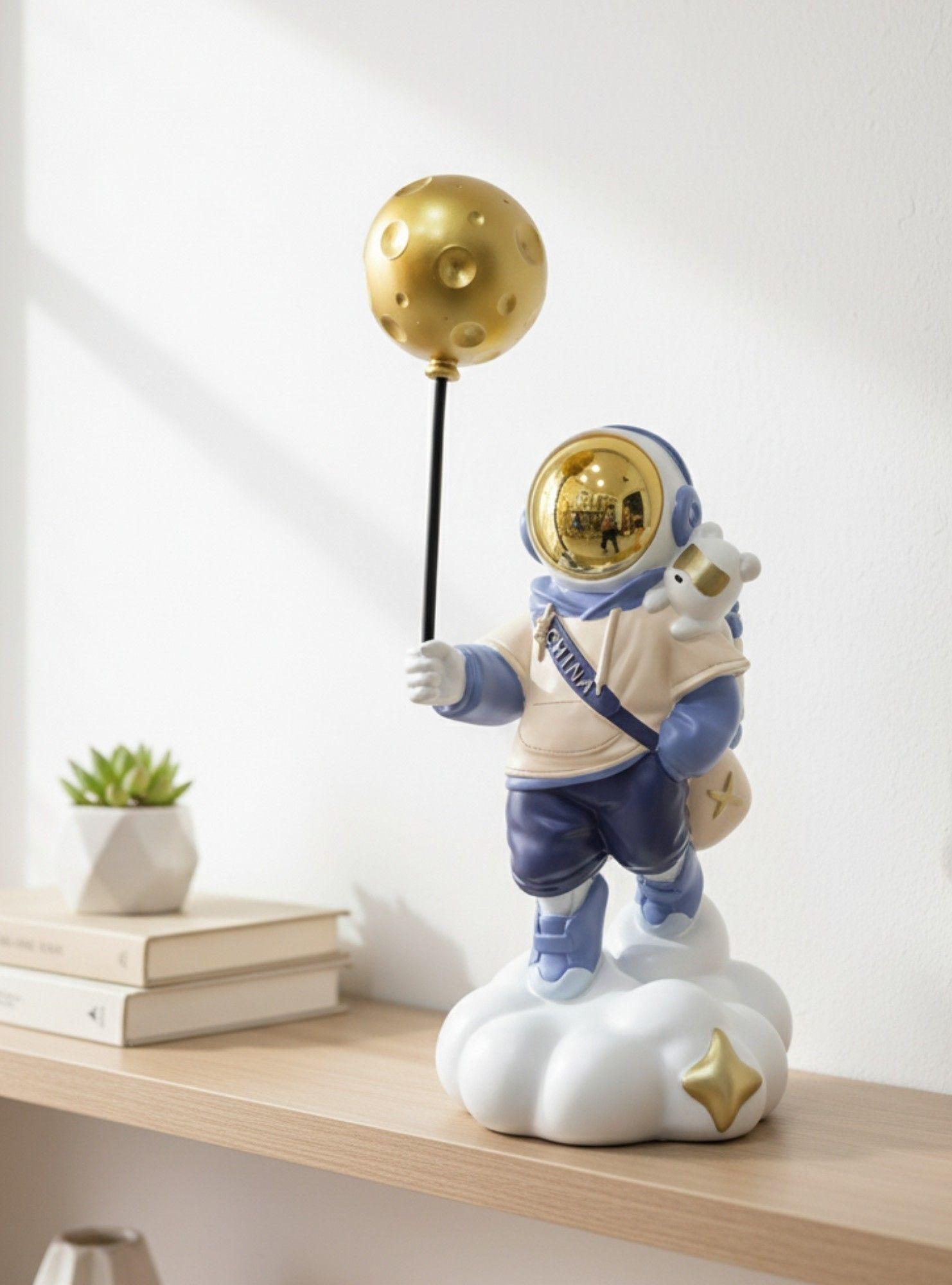 Figura Decorativa Viaje Luna Estatua Fantasía Cósmica Jhn-4