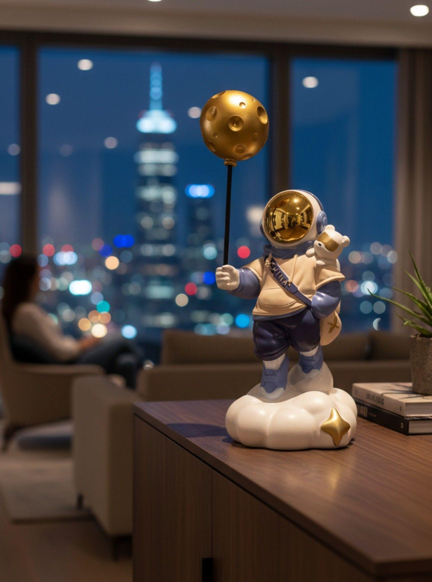 Figura Decorativa Viaje Luna Estatua Fantasía Cósmica Jhn-5