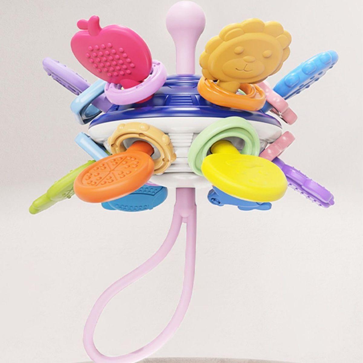 SONAJERO GIRATORIO SILICONA SENSORIAL PARA BEBE LAU-3