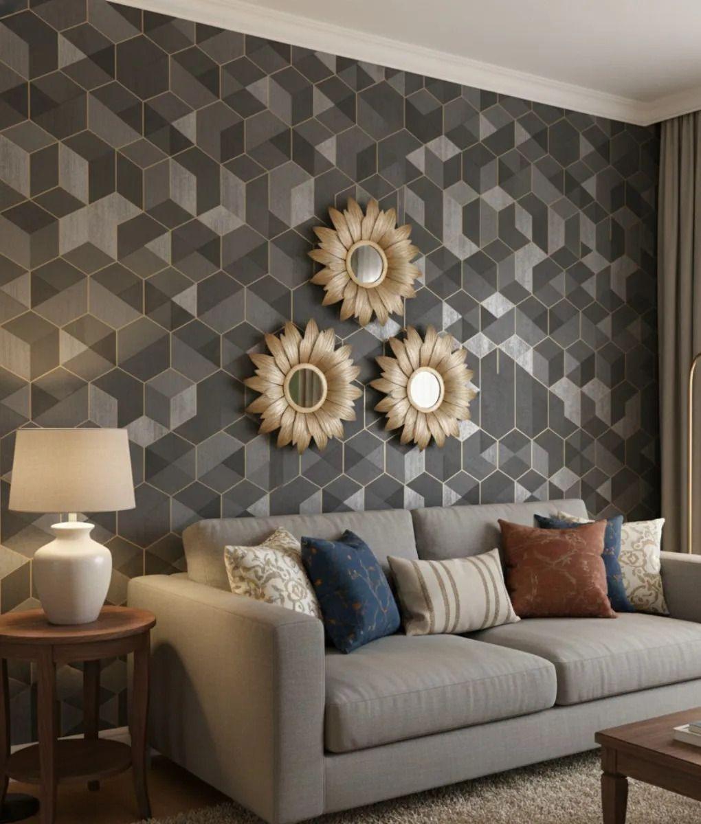 Set 3 Espejo Decorativo Pared Estilo Girasol Vintage Jhn-6