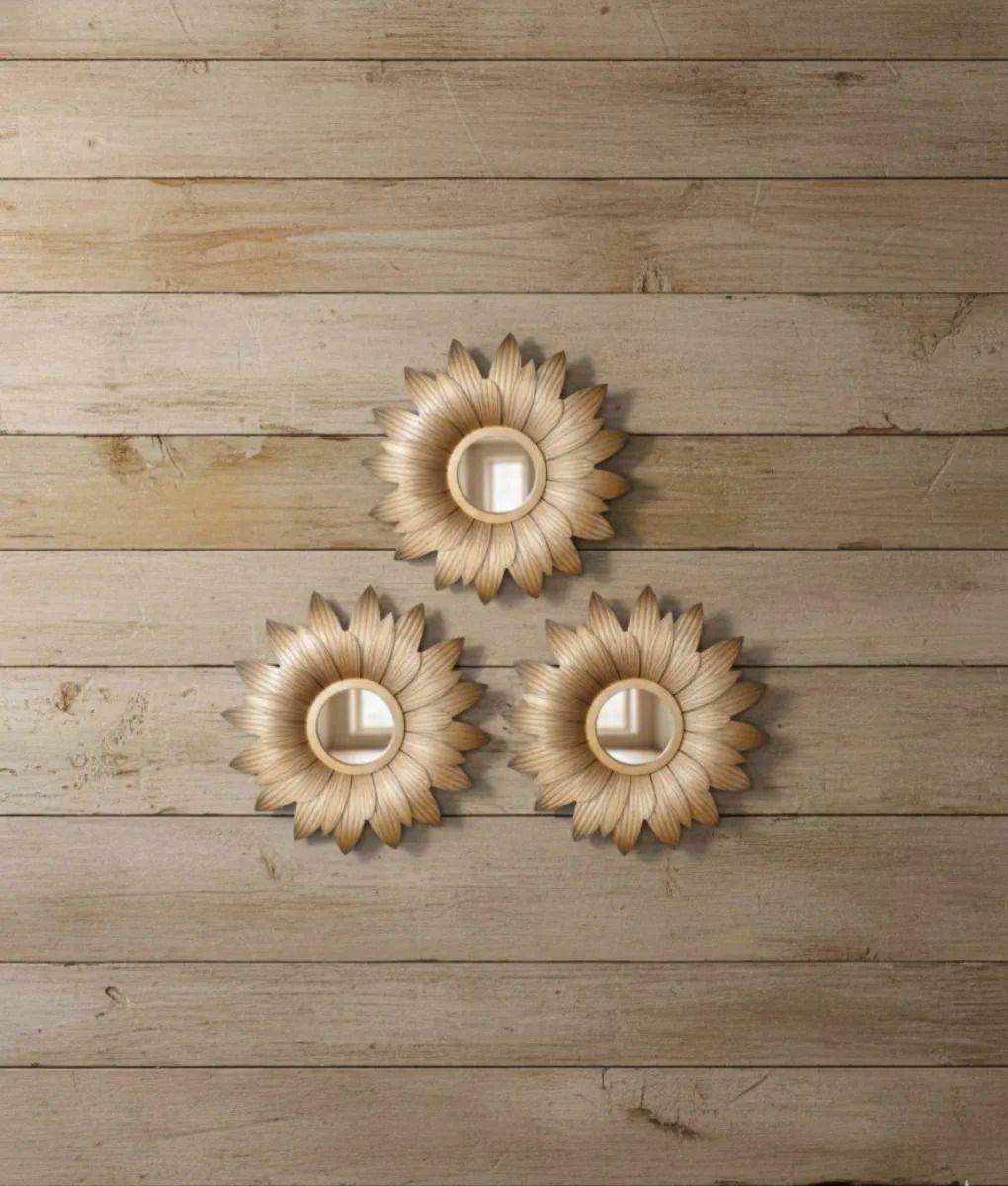 Set 3 Espejo Decorativo Pared Estilo Girasol Vintage Jhn-8