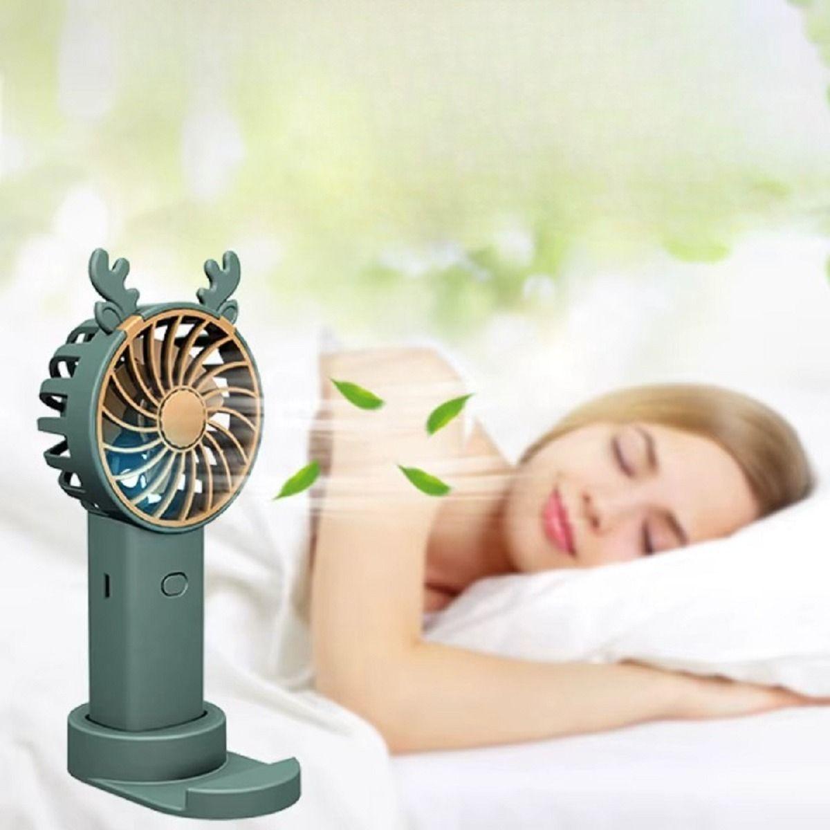 Set 2 Mini Ventilador Portátil Recargable Viaje Hogar Lau-2