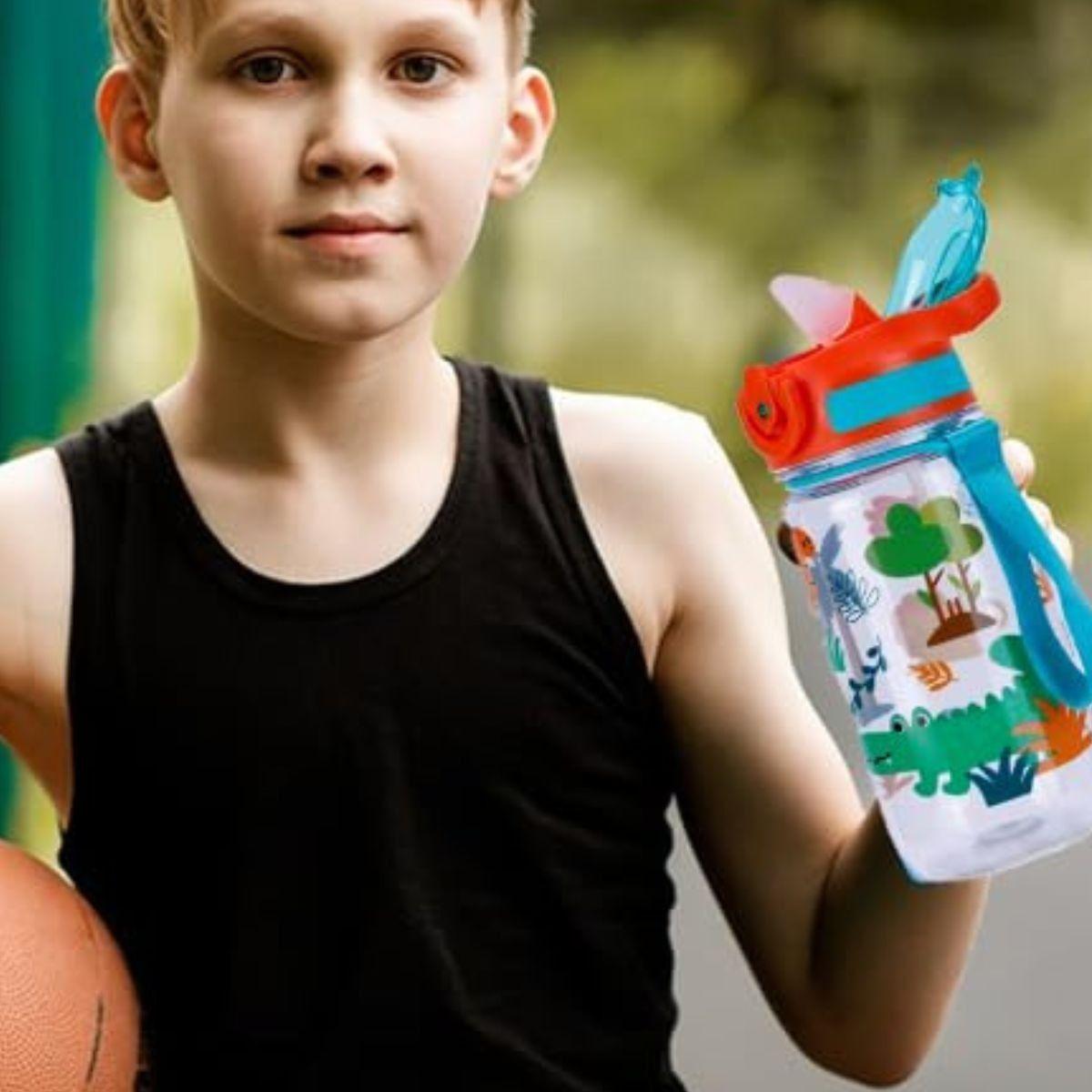 BOTELLA DE AGUA CON PAJITA DEPORTE INFANTIL NIÑOS LAU-5