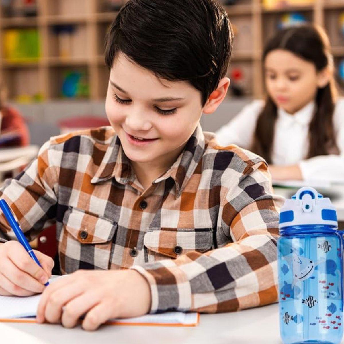 BOTELLA DE AGUA CON PAJITA DEPORTE INFANTIL NIÑOS LAU-8
