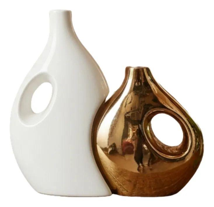 Juego 2 Florero Decorativo Diseño Ergonómico Abstracto Jhn-0