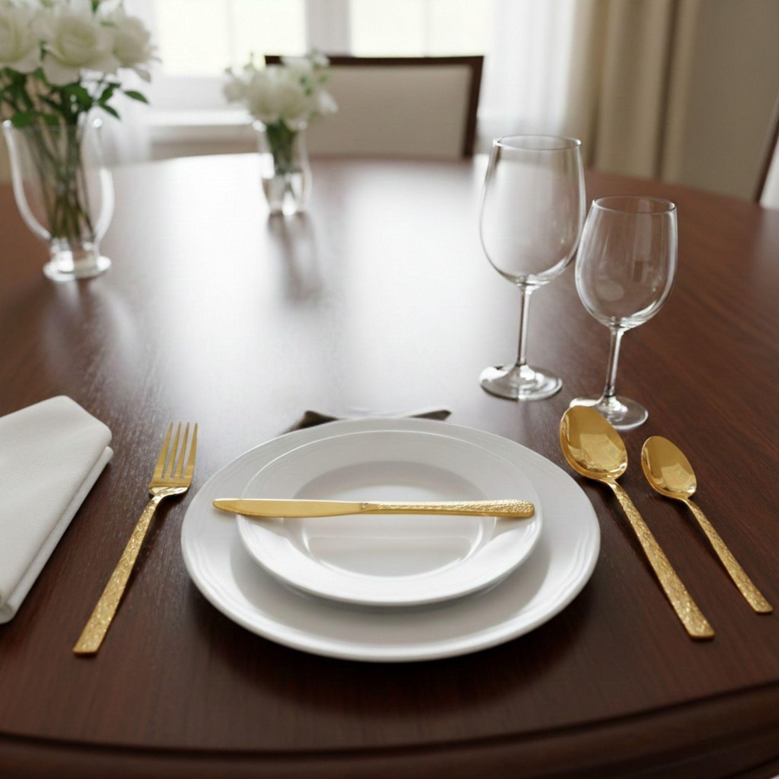 Set Cubiertos Gala Mango Texturizado Brillo Cuchillo ALJ-4