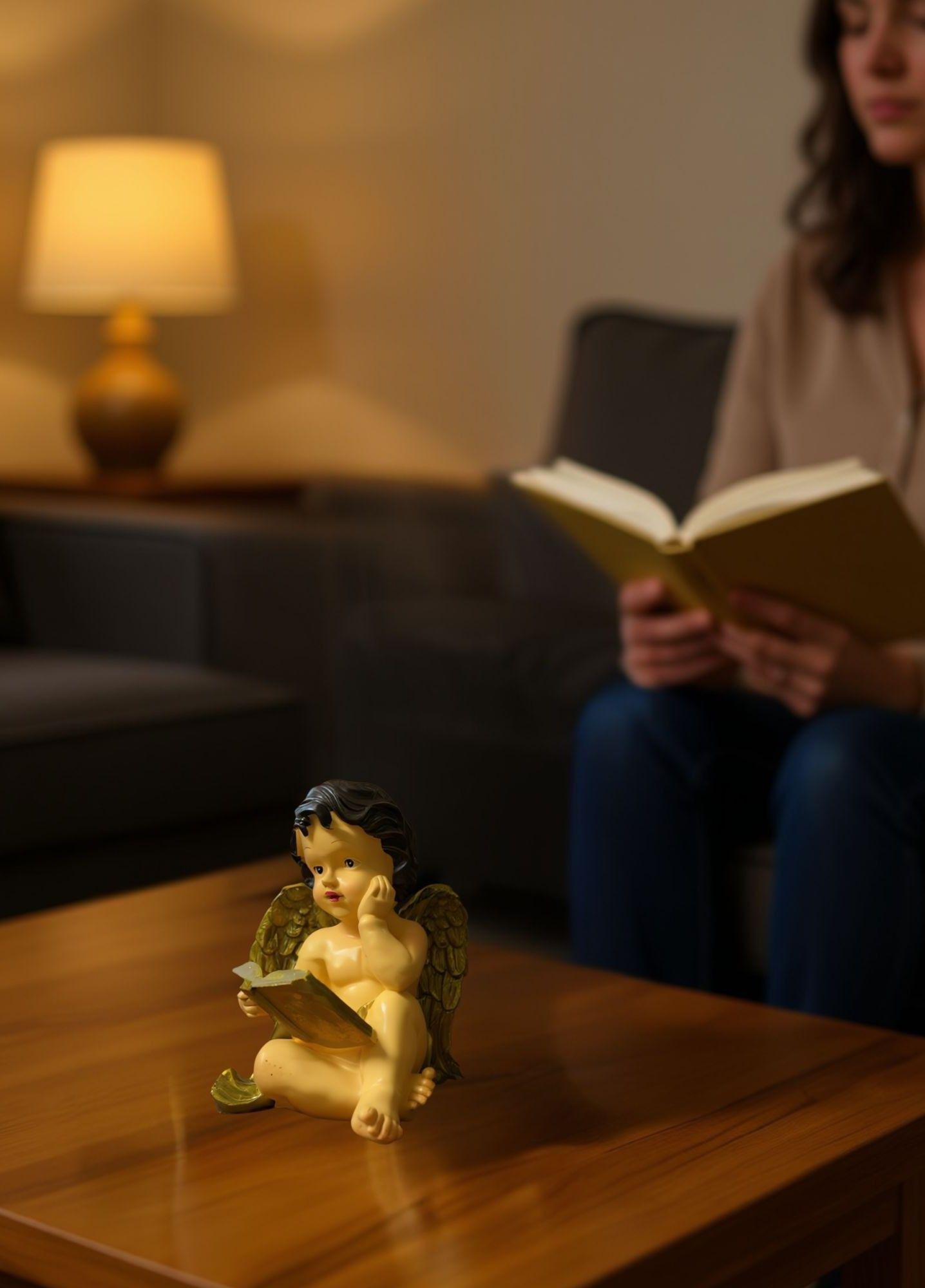 Figura Decorativo Estatua Ángel Sentado Adorno Hogar Jhn-2