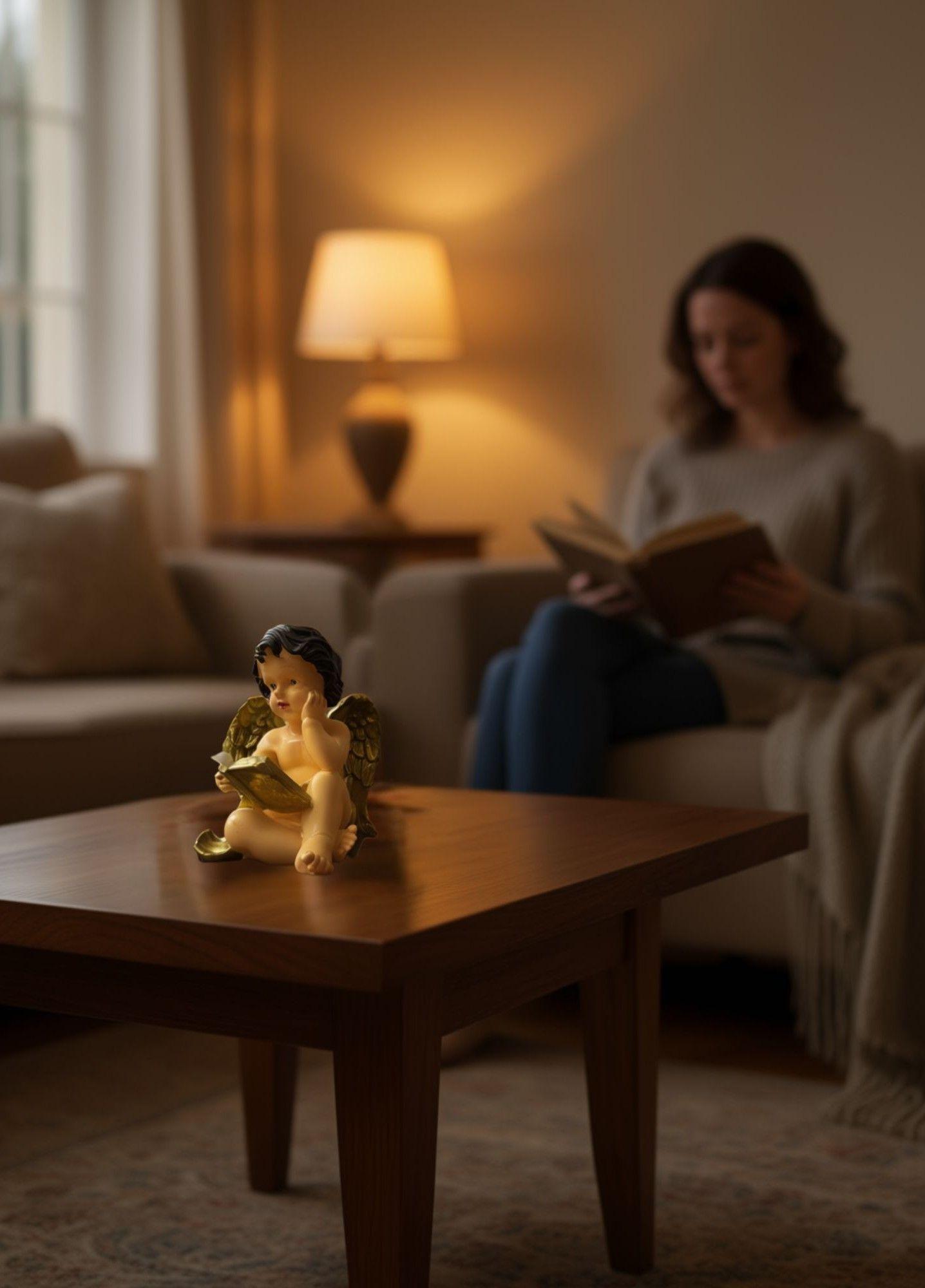 Figura Decorativo Estatua Ángel Sentado Adorno Hogar Jhn-3